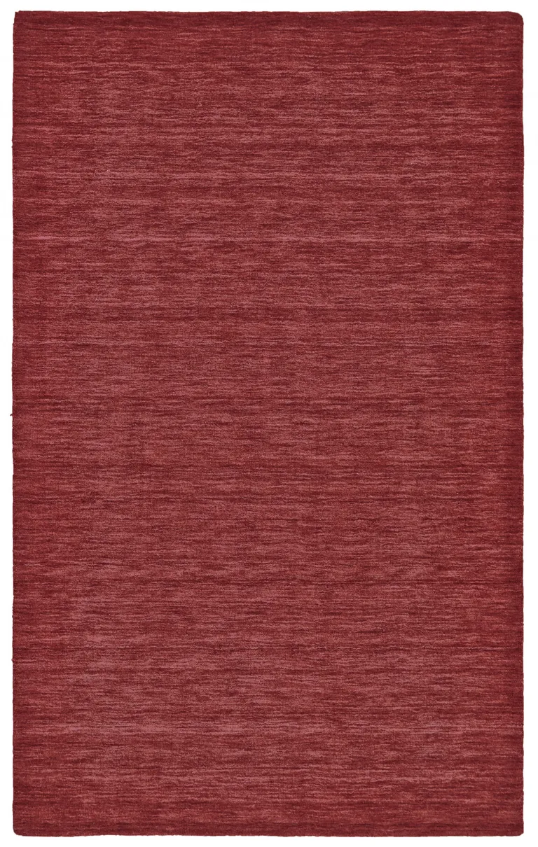 Red Wool Hand Woven Stain Resistant Area Rug Photo 1