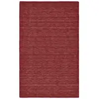 Photo of Red Wool Hand Woven Stain Resistant Area Rug