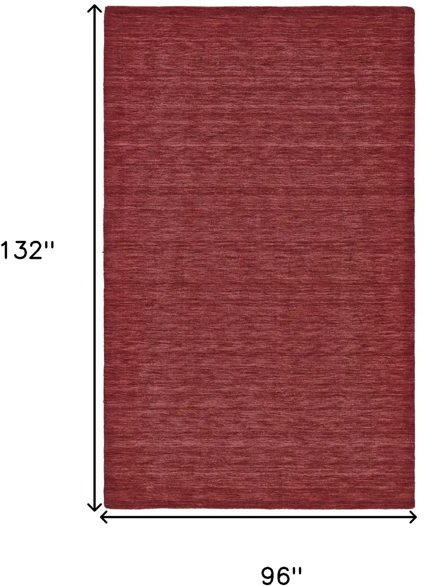 Red Wool Hand Woven Stain Resistant Area Rug Photo 6