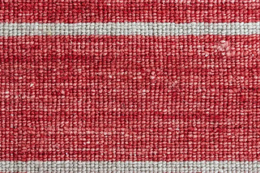 Red Wool Striped Hand Woven Area Rug Photo 8