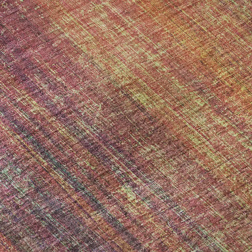 Red Yellow And Orange Striped Washable Area Rug With UV Protection Photo 8