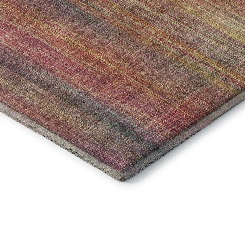 Red Yellow And Orange Striped Washable Area Rug With UV Protection Photo 7