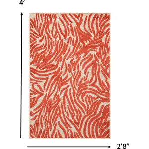 Photo of Red Zebra Pattern Indoor Outdoor Area Rug