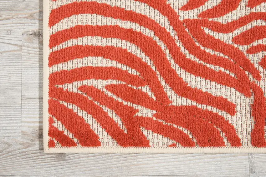 Red Zebra Pattern Indoor Outdoor Area Rug Photo 5
