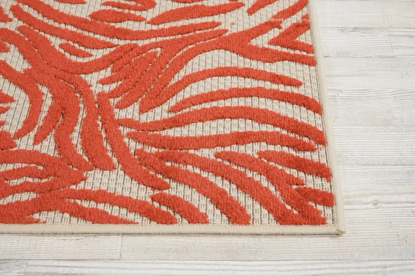 Red Zebra Pattern Indoor Outdoor Area Rug Photo 3