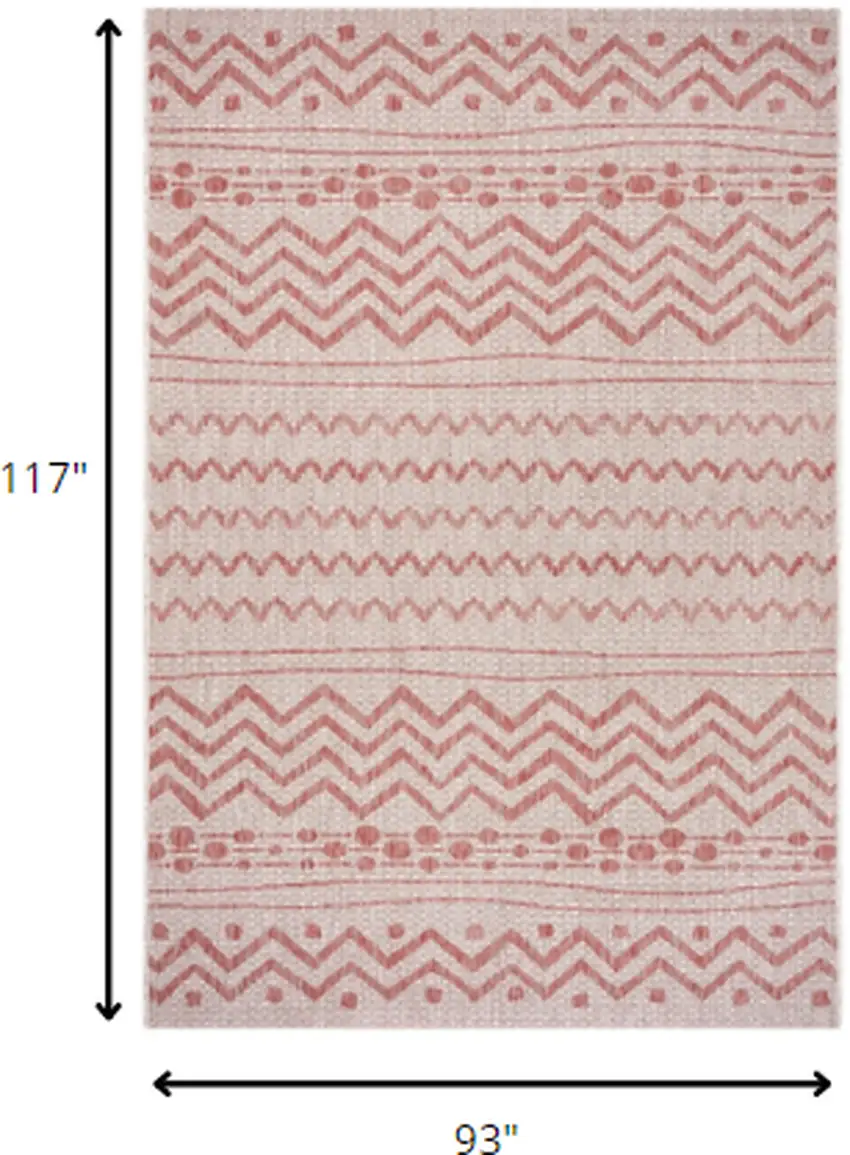 Red Zigzag Indoor Outdoor Area Rug Photo 7