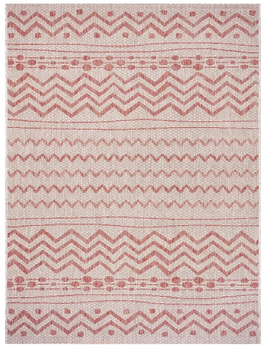 Red Zigzag Indoor Outdoor Area Rug Photo 6