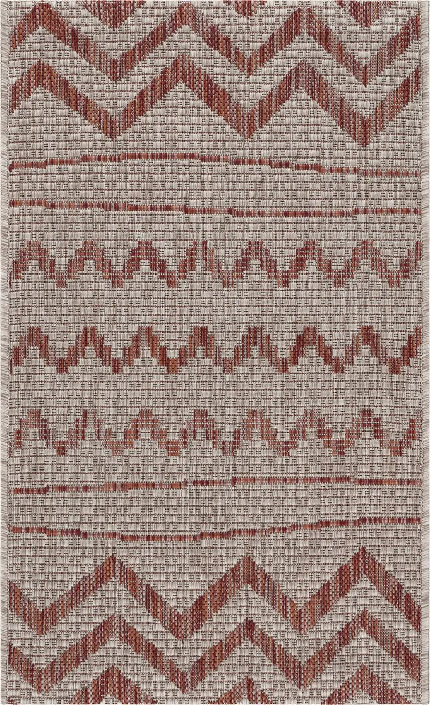 Red Zigzag Indoor Outdoor Scatter Rug Photo 1