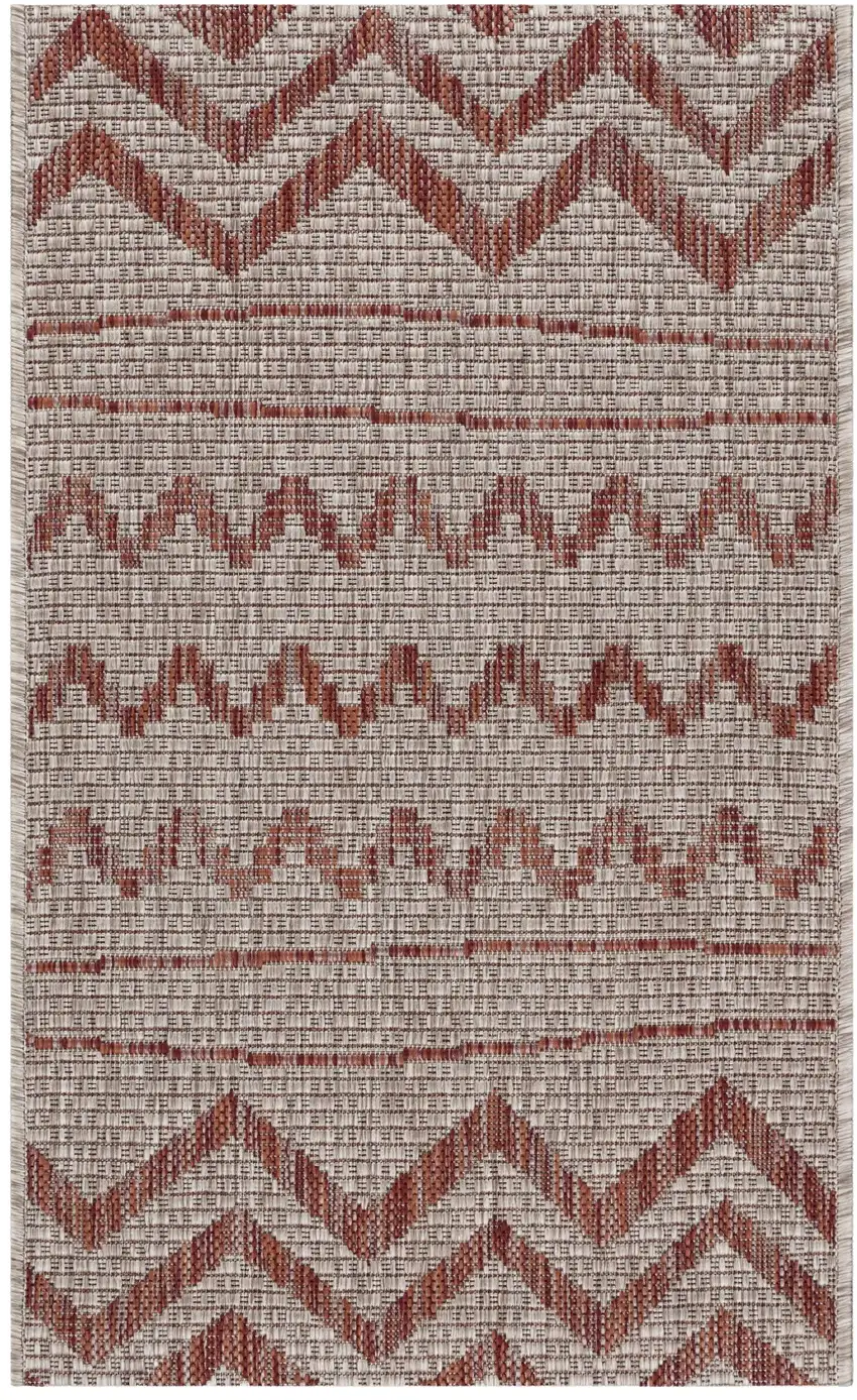 Red Zigzag Indoor Outdoor Scatter Rug Photo 7