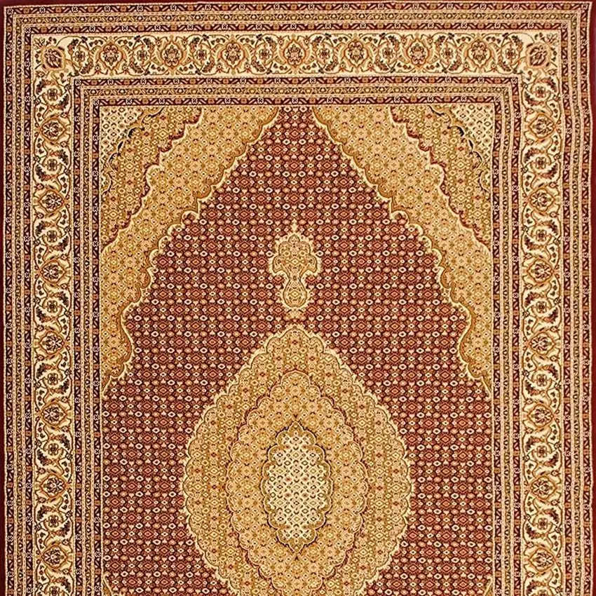 Red And Beige Oriental Area Rug Photo 9