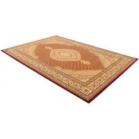 Photo of Red and Beige Medallion Area Rug