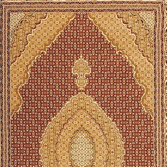 Red and Beige Oriental Power Loom Area Rug Photo 8