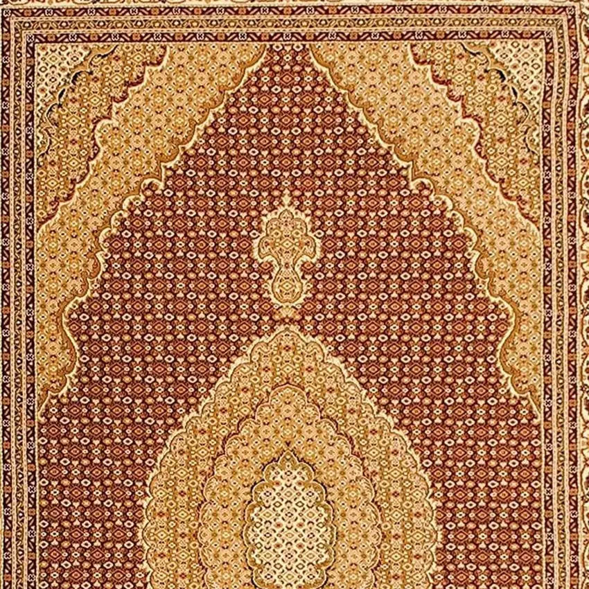 Red and Beige Oriental Power Loom Area Rug Photo 8