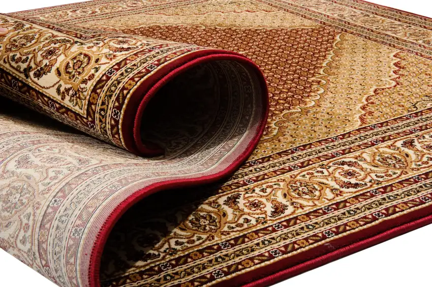 Red and Beige Medallion Area Rug Photo 7