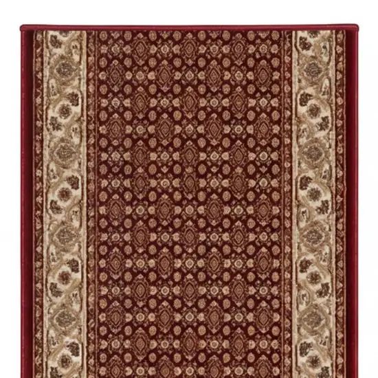 20' Red And Beige Oriental Runner Rug Photo 3