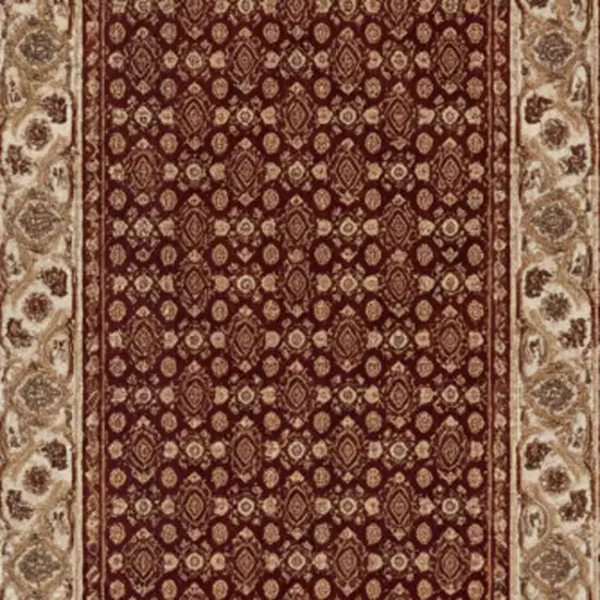 20' Red And Beige Oriental Runner Rug Photo 2