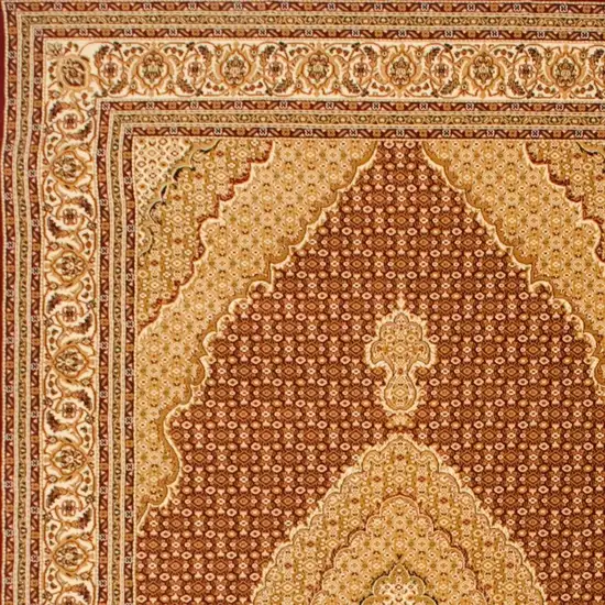 13' Red And Beige Oriental Runner Rug Photo 8