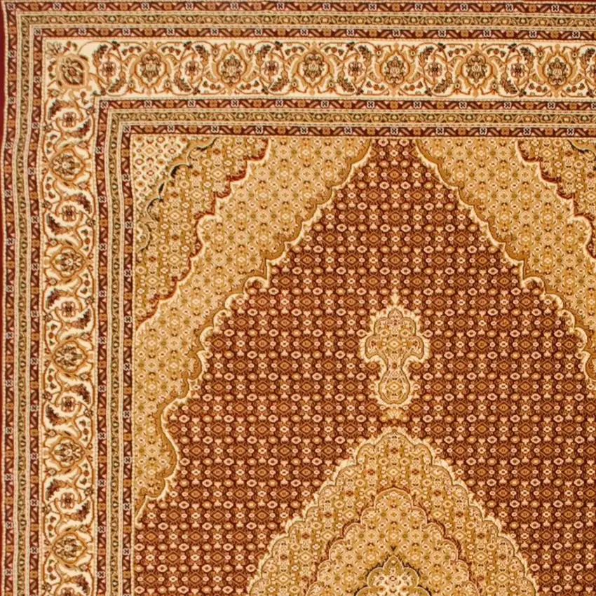 13' Red And Beige Oriental Runner Rug Photo 8