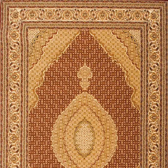 15' Red And Beige Oriental Runner Rug Photo 9