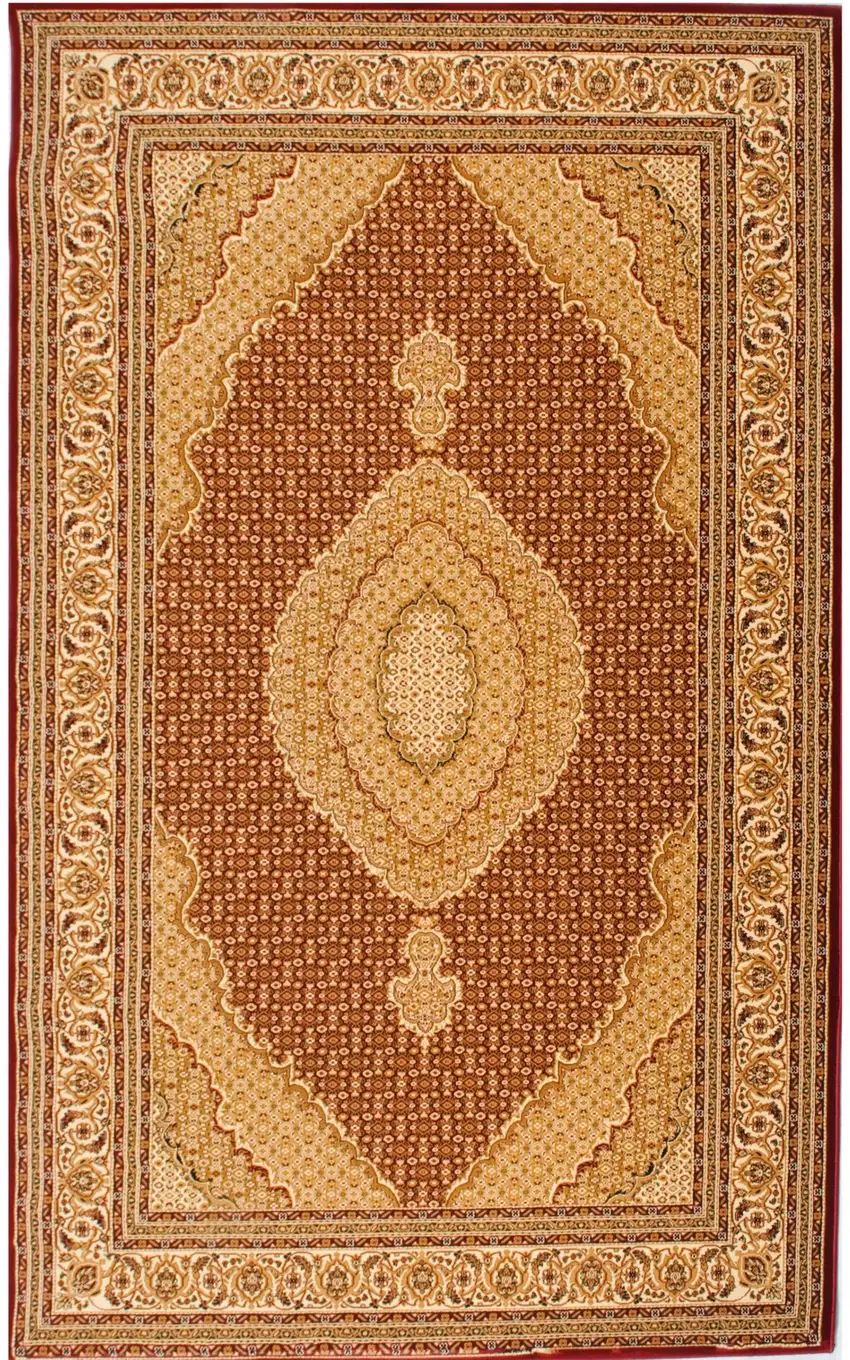 Red and Beige Medallion Runner Rug Photo 5