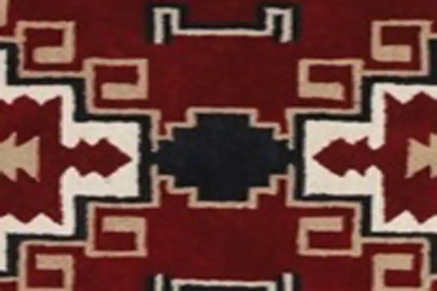 Red and Beige Southwestern Hand Tufted Non Skid Area Rug Photo 5