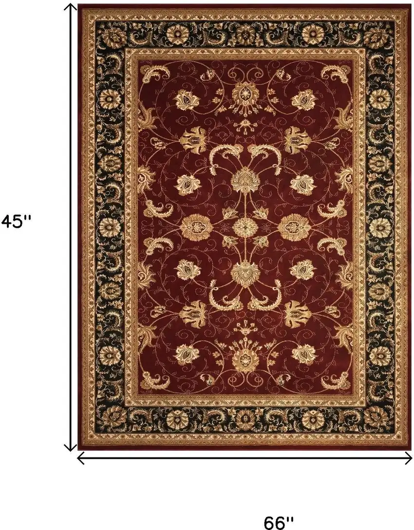 Red And Black Oriental Area Rug Photo 6