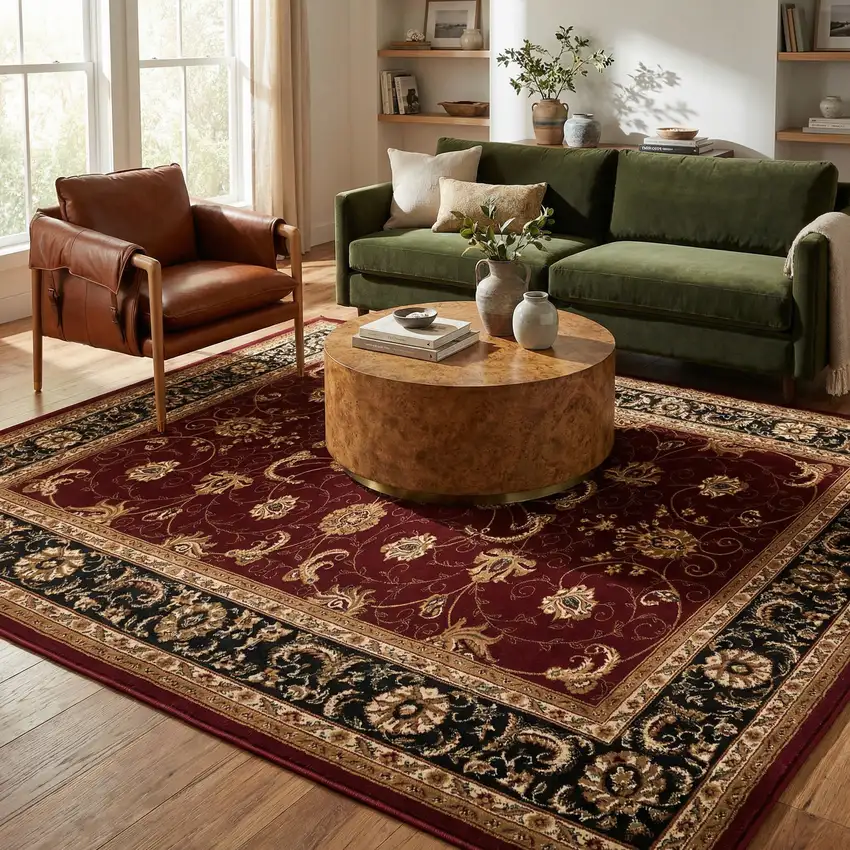 Red And Black Oriental Area Rug Photo 6