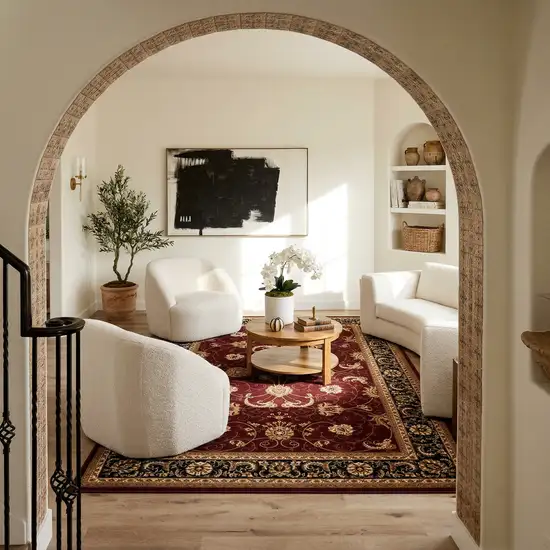 Red And Black Oriental Area Rug Photo 1