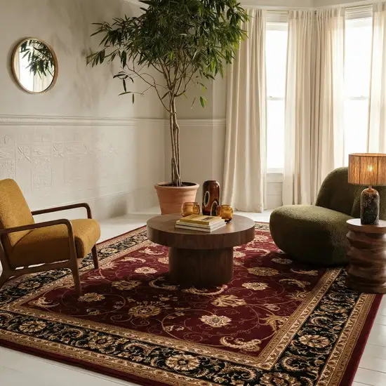 Red And Black Oriental Area Rug Photo 3