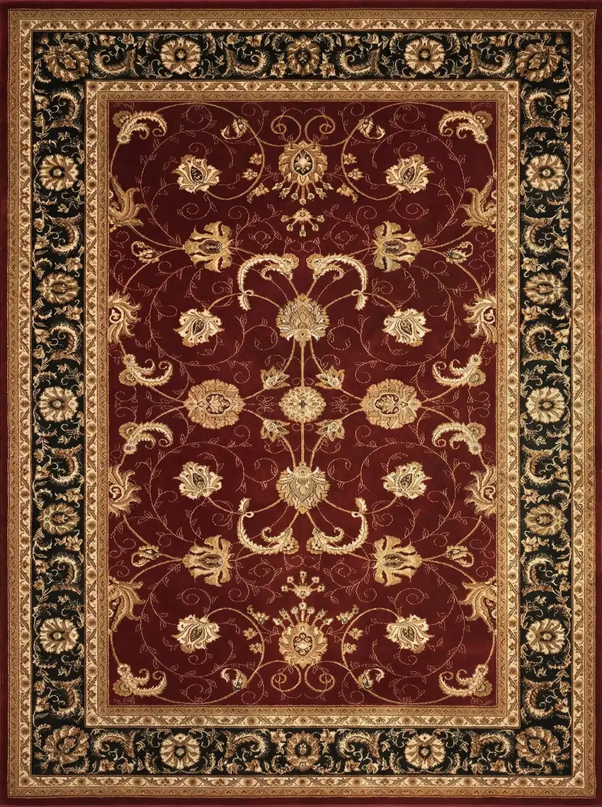 Red And Black Oriental Area Rug Photo 2