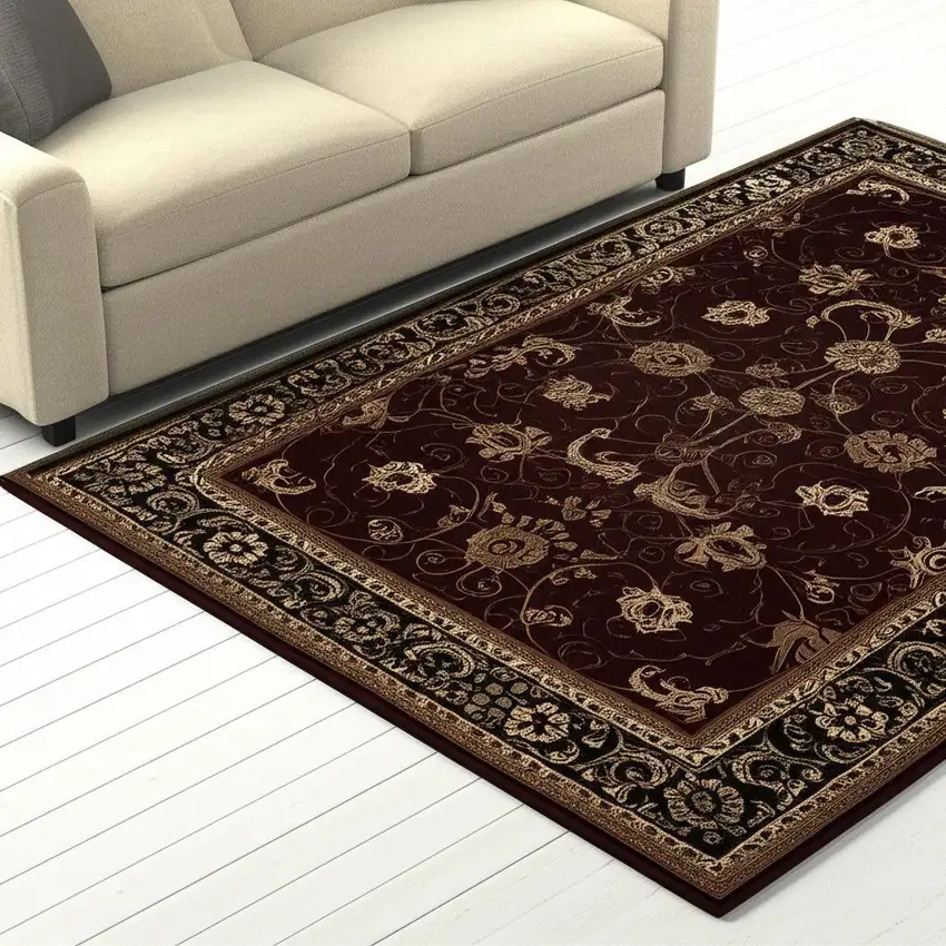 Red And Black Oriental Area Rug Photo 2