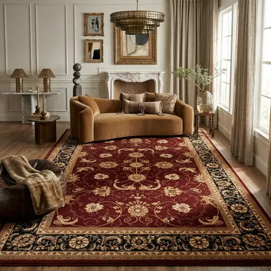 Red And Black Oriental Area Rug Photo 4