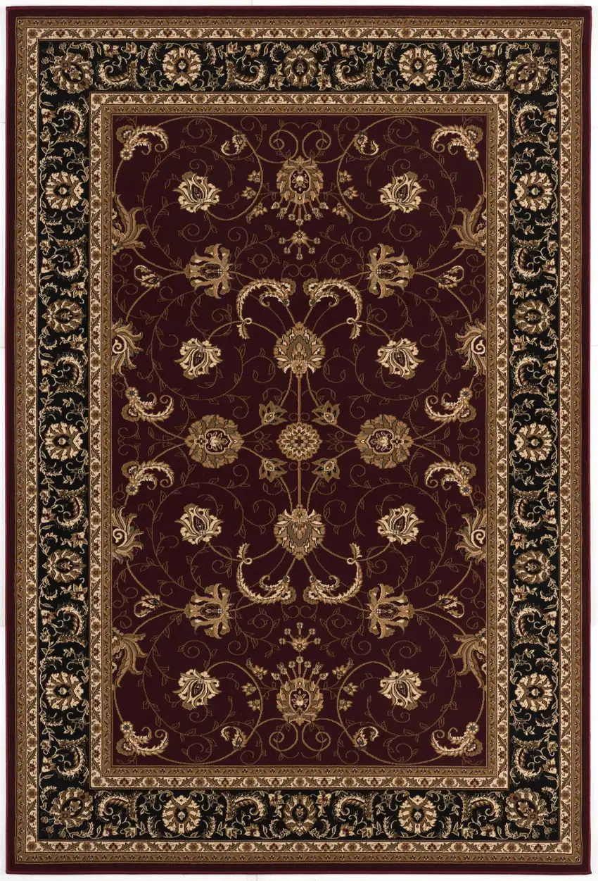 Red and Black Ornamental Area Rug Photo 3
