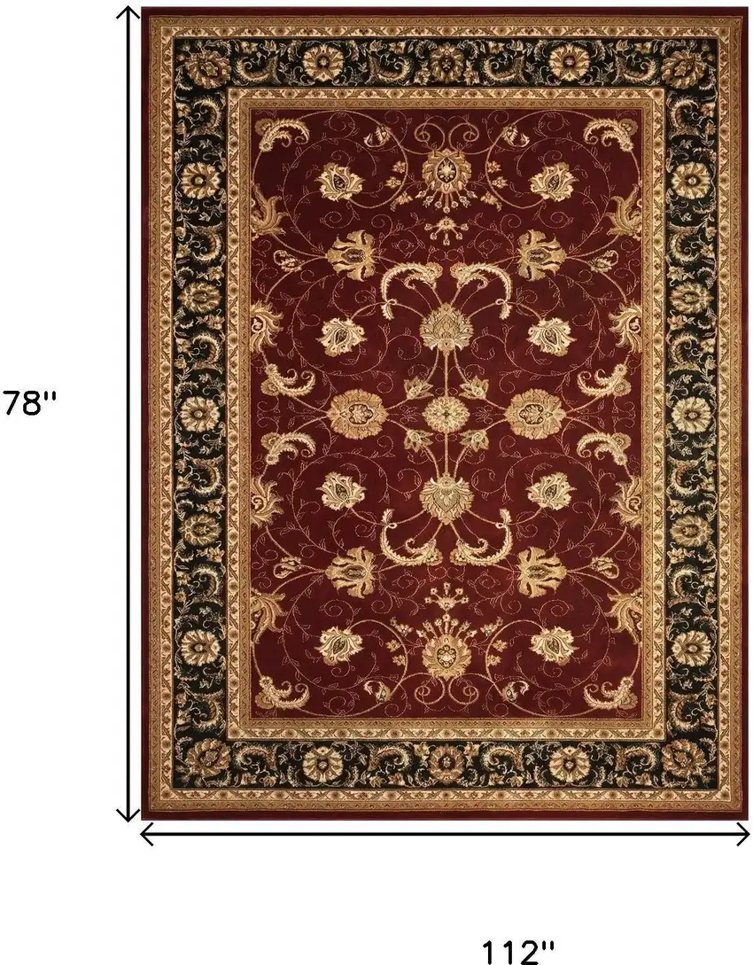 Red And Black Oriental Area Rug Photo 6