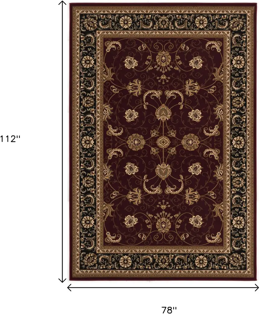 Red And Black Oriental Area Rug Photo 3