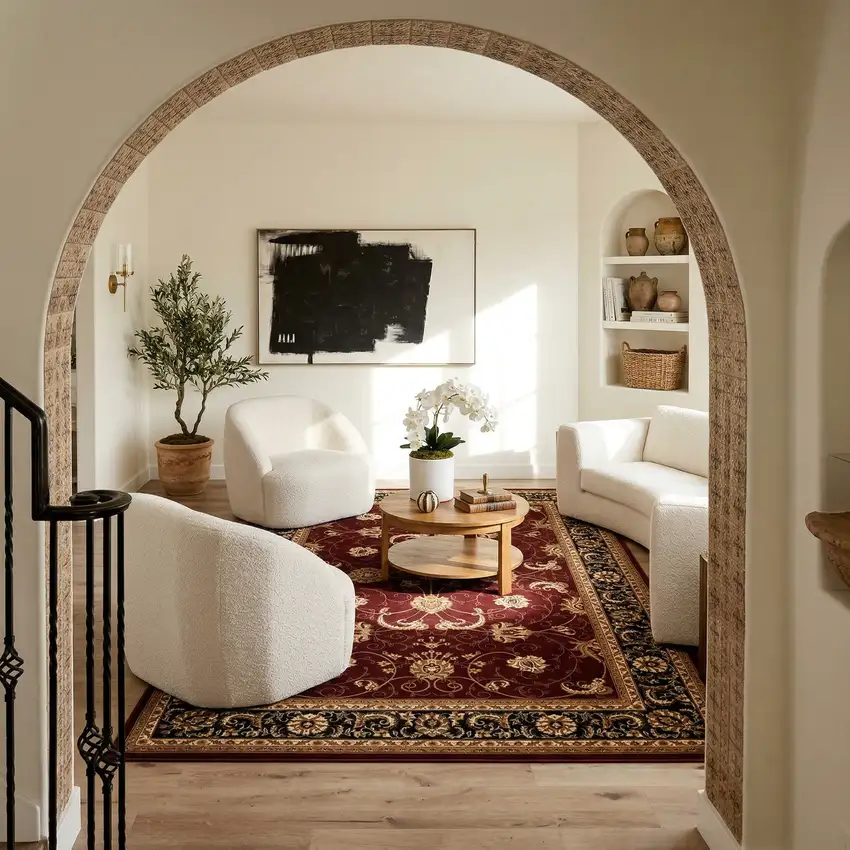 Red And Black Oriental Area Rug Photo 1