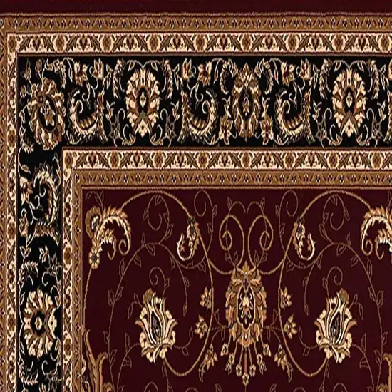 10' Red And Black Oriental Runner Rug Photo 6