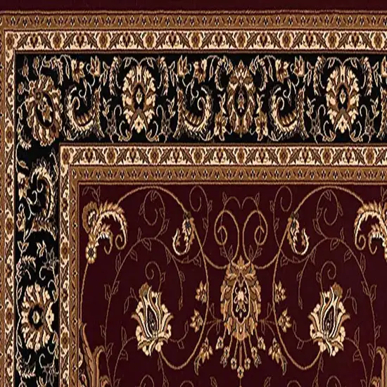 15' Red And Black Oriental Runner Rug Photo 6