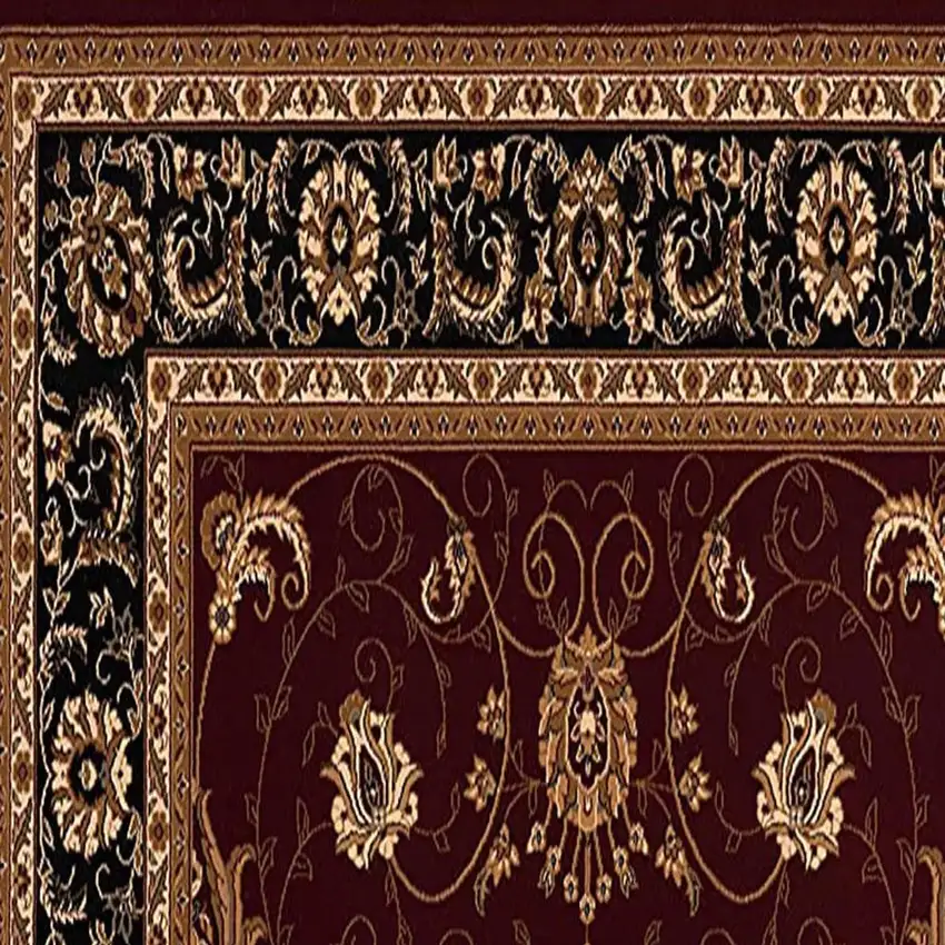 15' Red And Black Oriental Runner Rug Photo 6