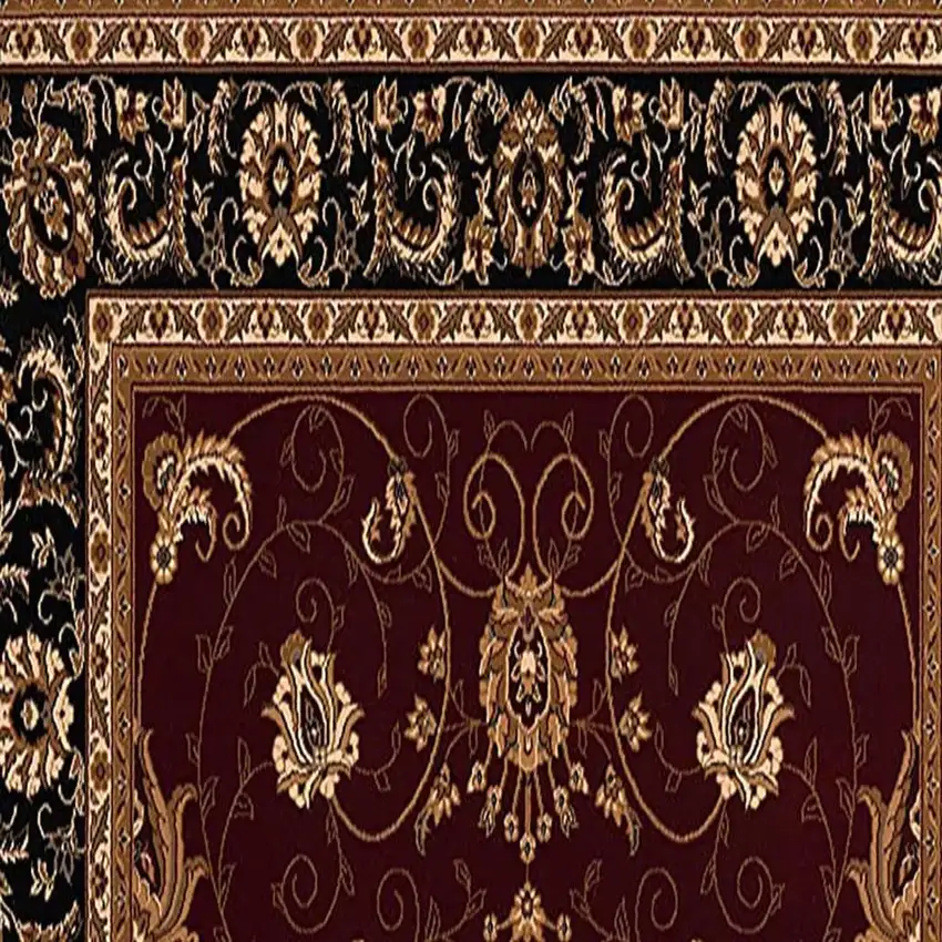 20' Red And Black Oriental Runner Rug Photo 6