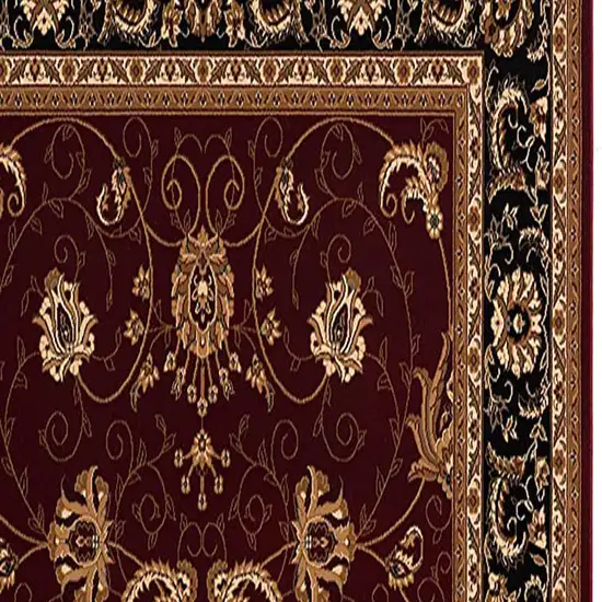8' Red And Black Oriental Runner Rug Photo 8