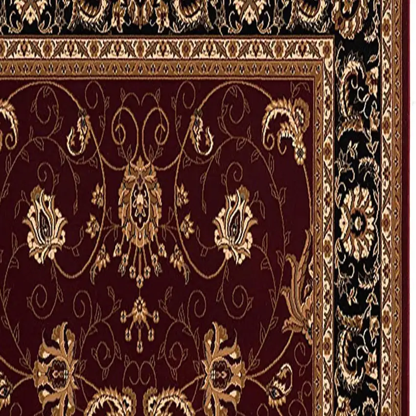 8' Red And Black Oriental Runner Rug Photo 8