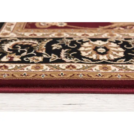 15' Red And Black Oriental Runner Rug Photo 8
