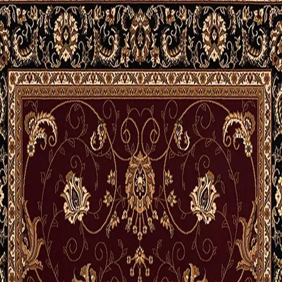 15' Red And Black Oriental Runner Rug Photo 6