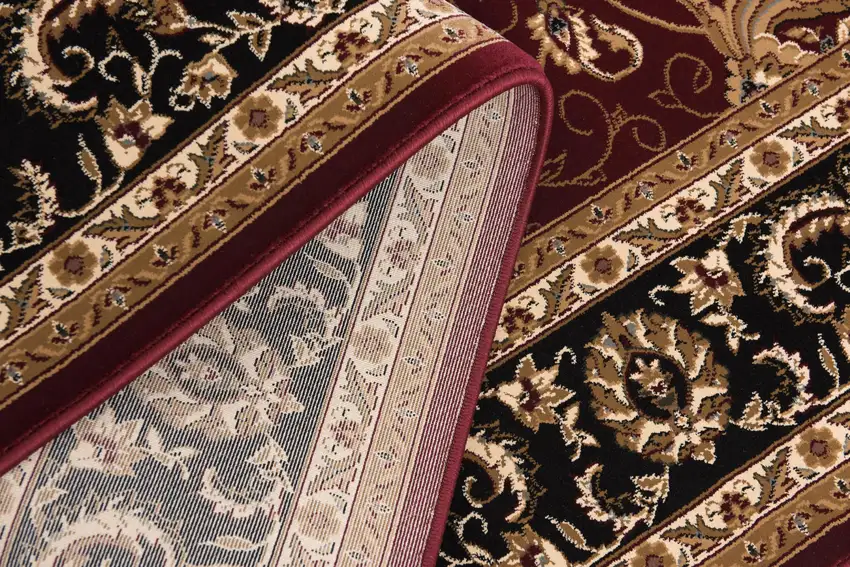 Red and Black Ornamental Runner Rug Photo 4