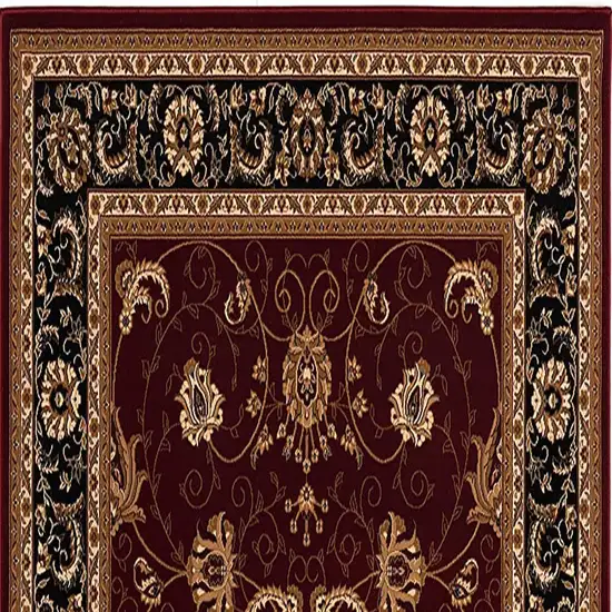 8' Red And Black Oriental Runner Rug Photo 8