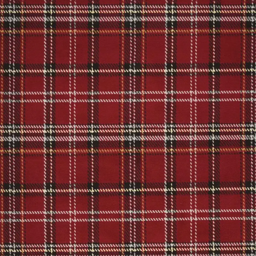 Red and Black Plaid Power Loom Area Rug Photo 7