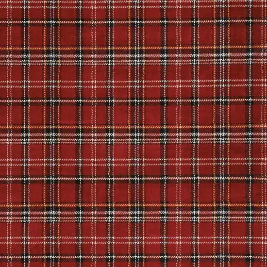 Red and Black Plaid Power Loom Area Rug Photo 1