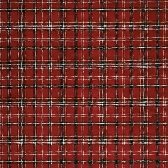 Red and Black Plaid Power Loom Area Rug Photo 3
