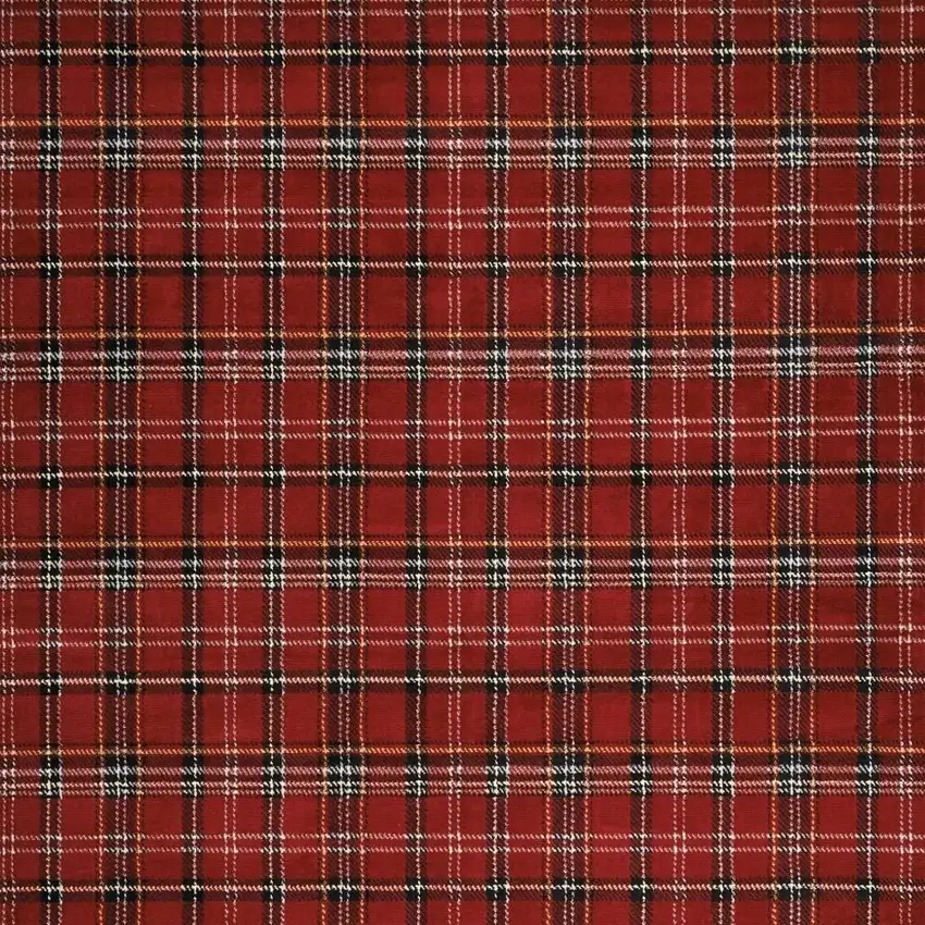 Red and Black Plaid Power Loom Area Rug Photo 3